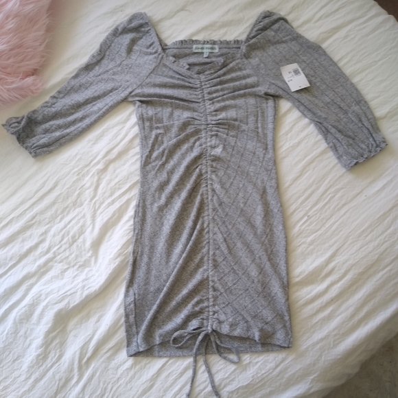 NWT Grey Woven Ruched Dress Size 1X - Picture 4 of 8